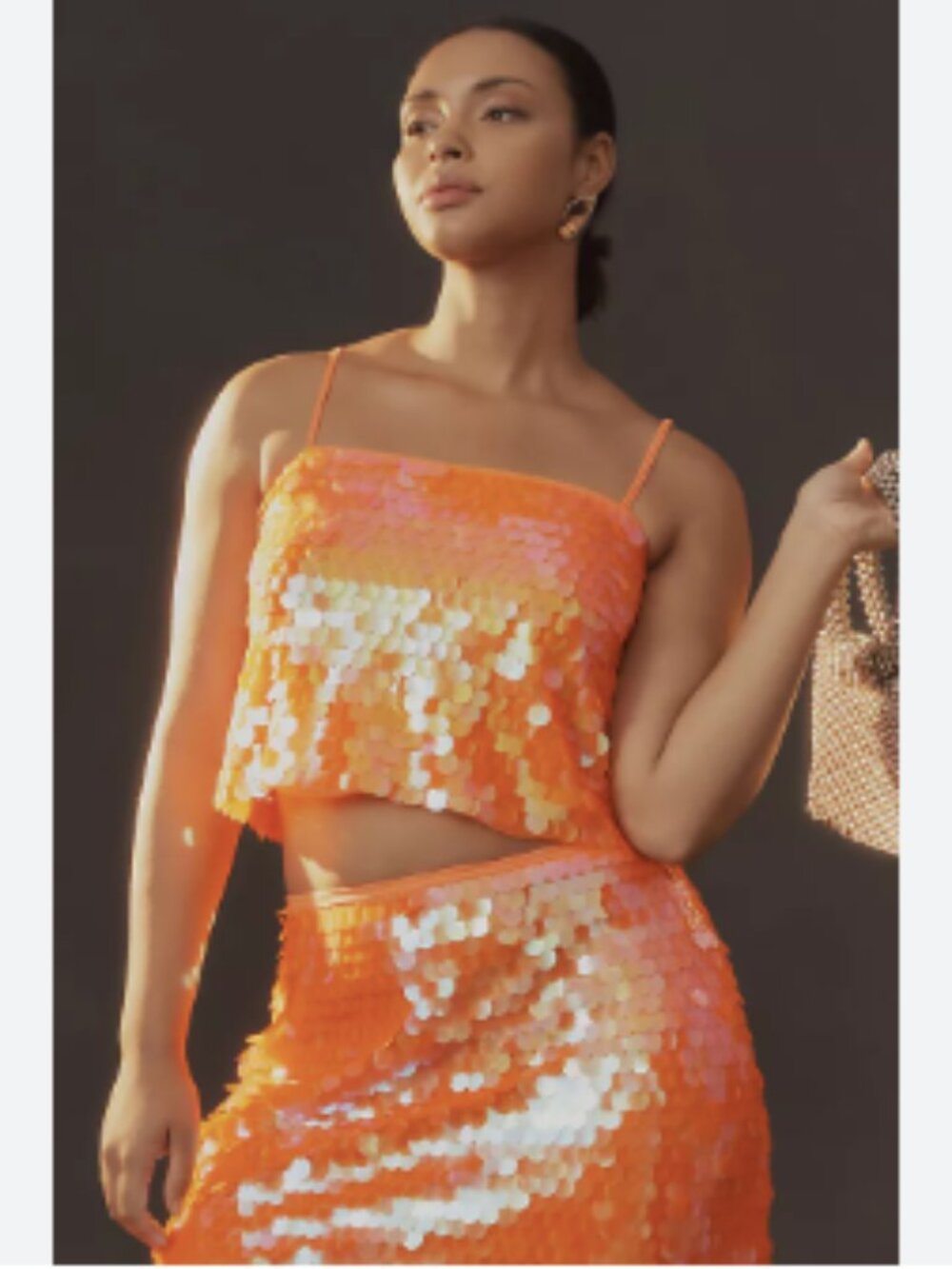 NWT Anthropologie Weddings Sequin Neon Crop Top 70s Party 3X - Picture 3 of 9